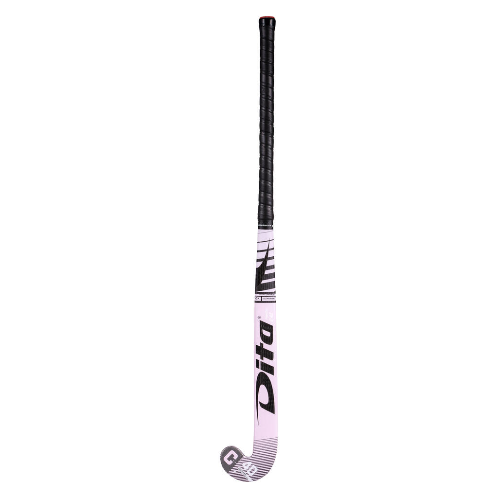 Intermediate 40% Carbon Mid Bow Field Hockey Stick FiberTecC40 - Light Pink